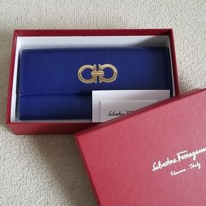 Ferragamo blue long wallet